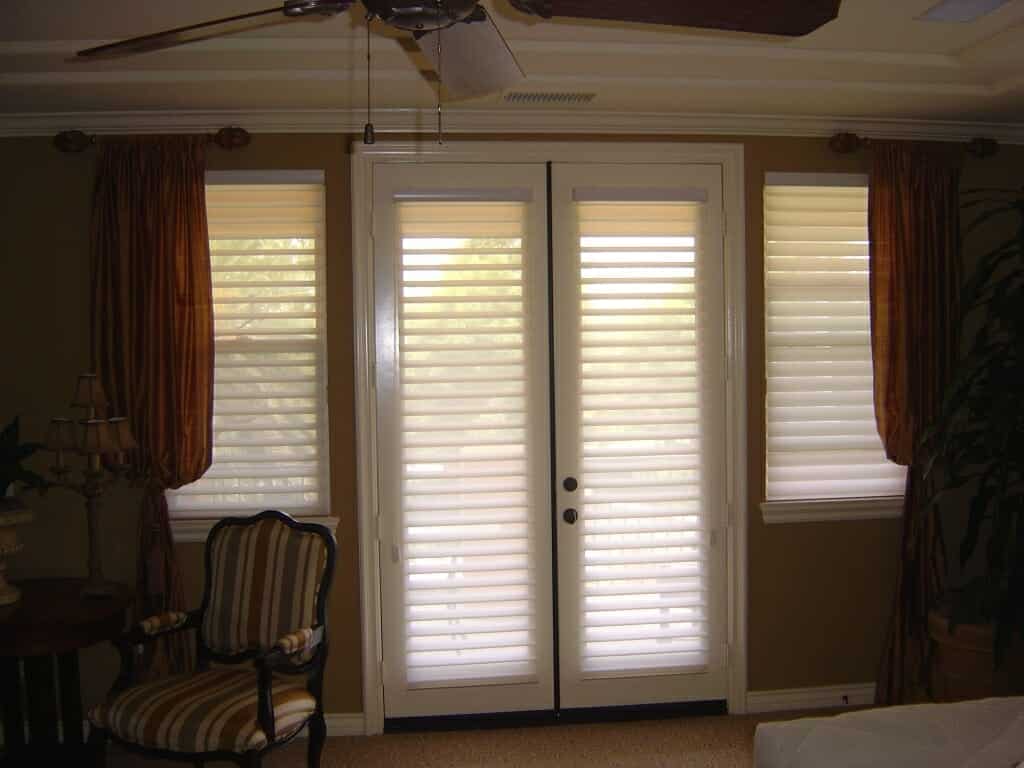 Window Treatment Ideas for Doors - 3 Blind Mice interior design images, interior decor for small spaces, interior decor home, interior design layout, interior decor of house, and interior decor design ideas French Door Window Coverings 768 x 1024