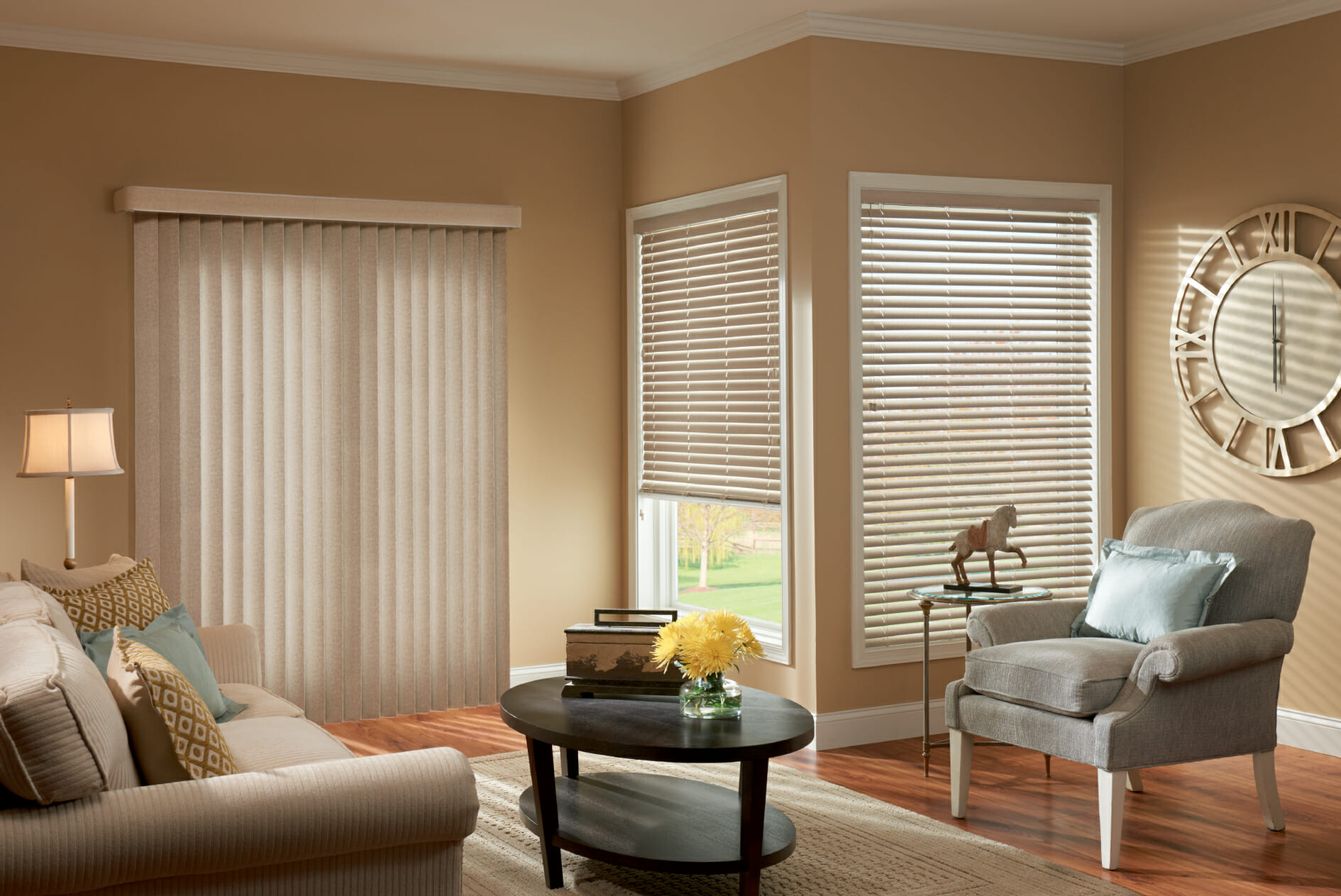 living room virtical blinds