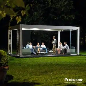 This freestanding Renson pergola is ideal for dinner parties.
