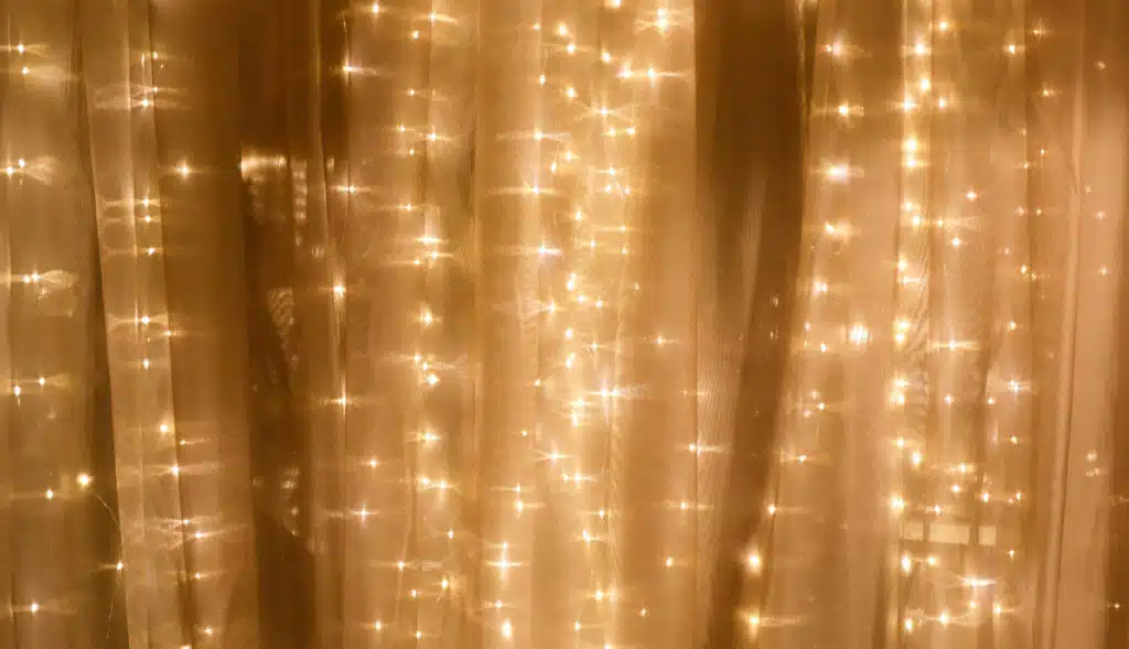 Soft curtain with string lights