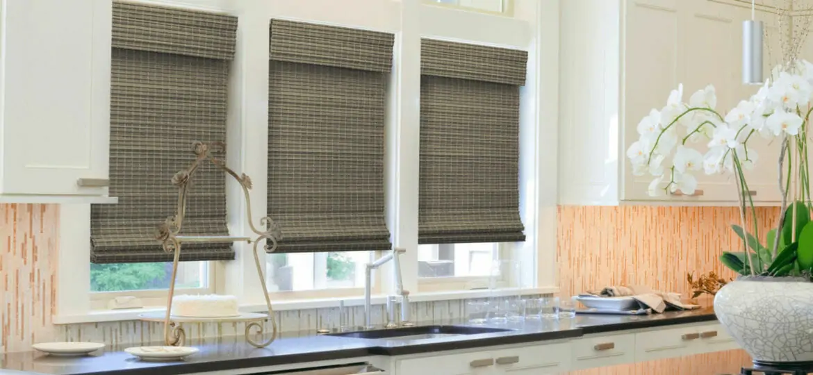 Roman Shades in a kitchen