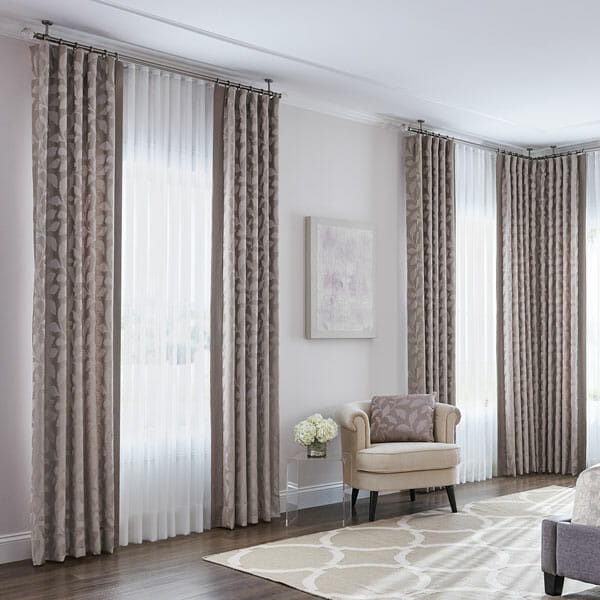 floor-to-ceiling curtains