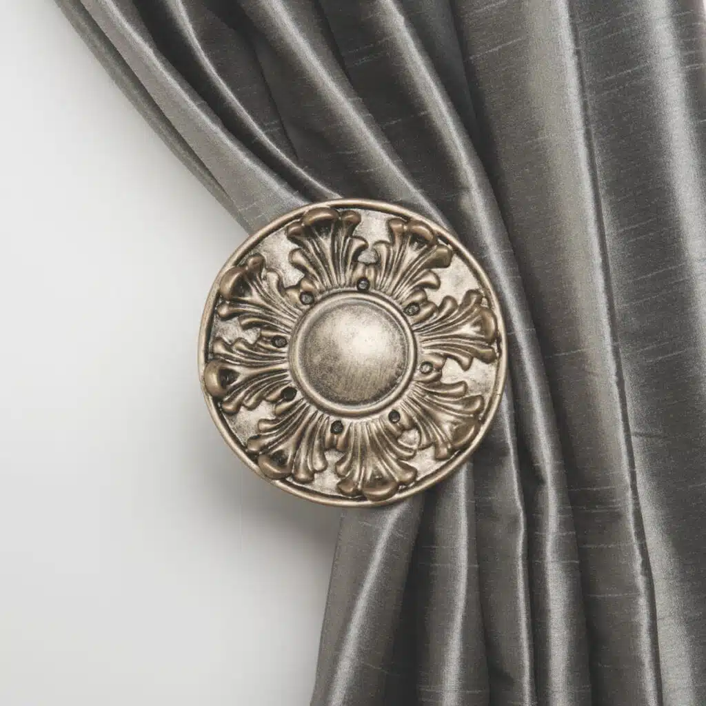 6-6002_Flourish Curtain holdbacks with an elegant flourish put the finishing touch.