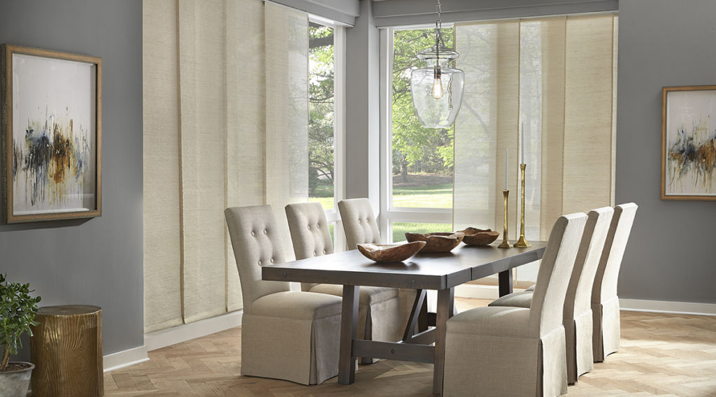 A variety of roller shade styles that can blend in with any kitchen, patio, and dining room design.