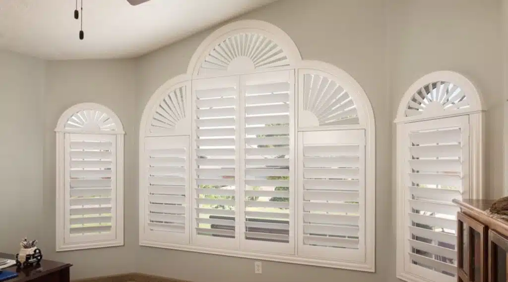 Arched shutters for unique shaped window Arched shutters for unique shaped window