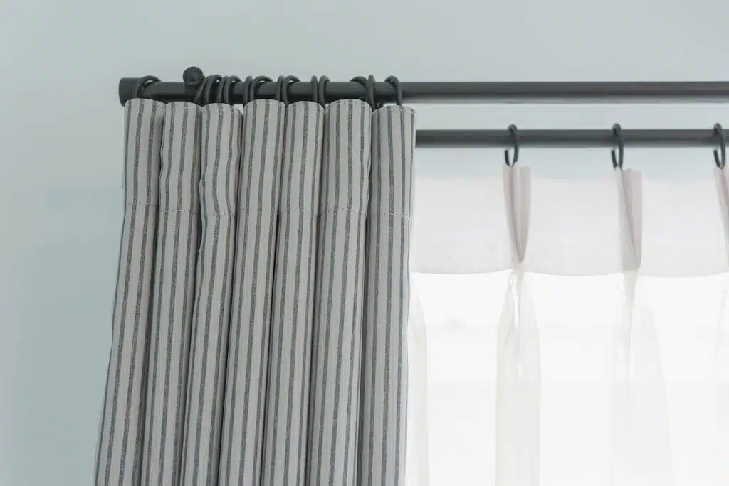 closed up of modern window curtain