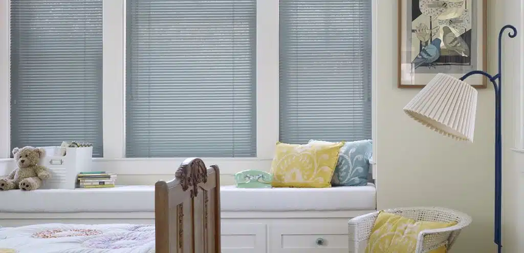 Aluminum blinds in bedrooms