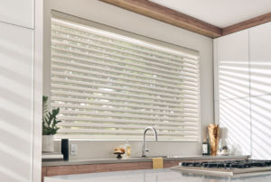Sheer shades are the perfect combination of shade and blinds. The soft inner vanes behave like slats of the blind by tilting opened and closed. The vanes are encased on the front and back by a soft, delicate layer of sheer fabric.