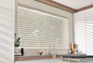 Sheer shades are the perfect combination of shade and blinds. The soft inner vanes behave like slats of the blind by tilting opened and closed. The vanes are encased on the front and back by a soft, delicate layer of sheer fabric. Sheer shades are the perfect combination of shade and blinds. The soft inner vanes behave like slats of the blind by tilting opened and closed. The vanes are encased on the front and back by a soft, delicate layer of sheer fabric.