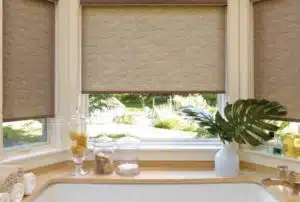 Bathroom Window with Roller Shades Bathroom Window with Roller Shades