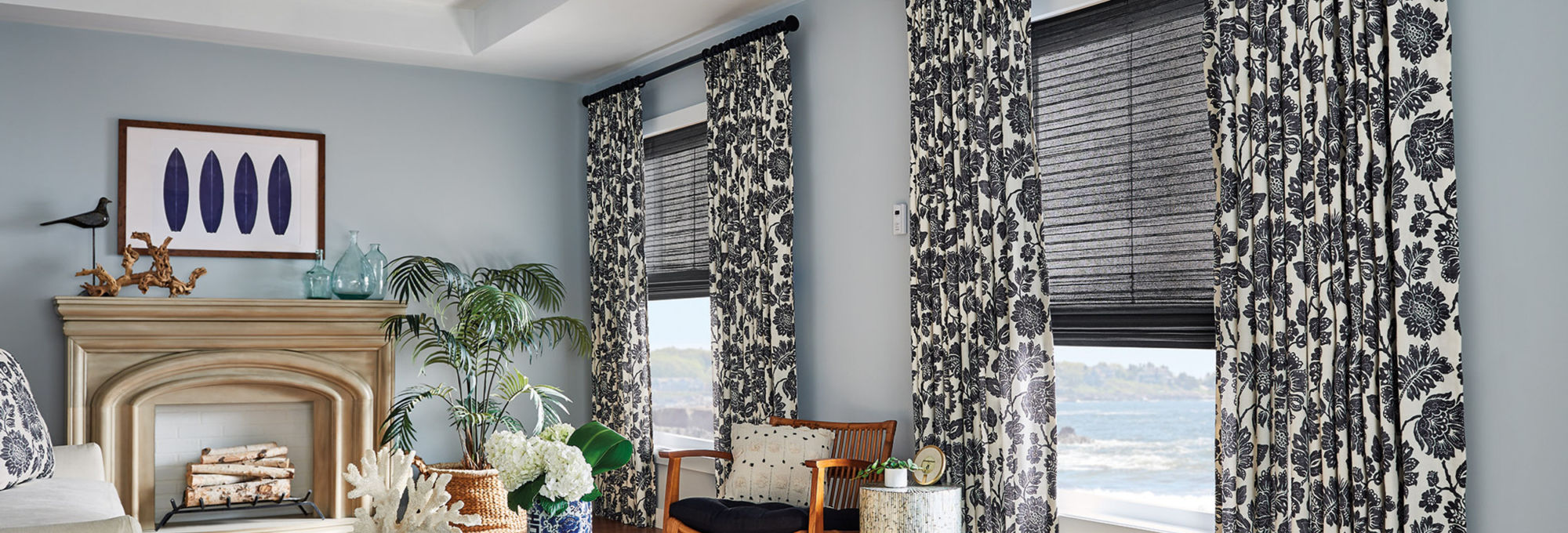 Drapes reduce heat gain in warmer months and heat loss in cold weather.