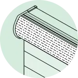 When closed, the shade disappears into a sleek, fabric-wrapped cassette for a sophisticated, finished look