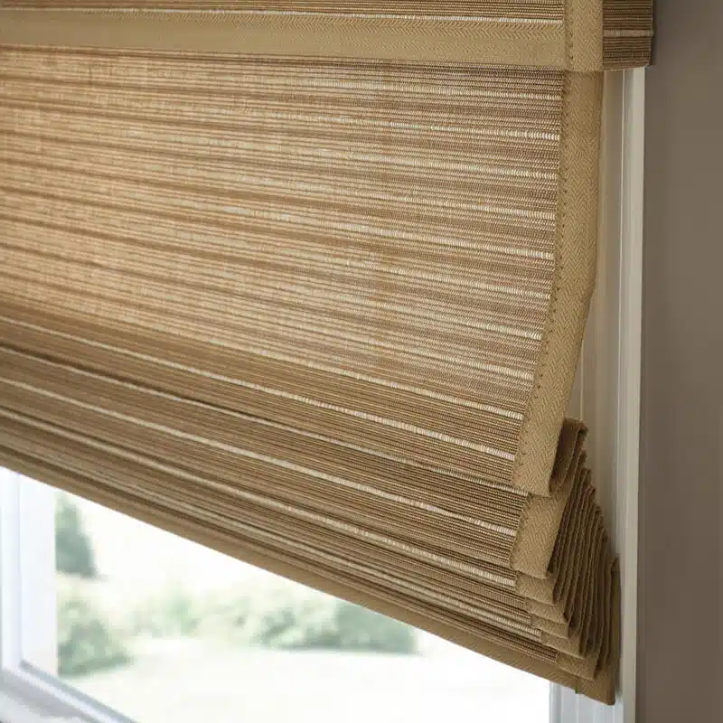 Examples of Rustic Fall Window Treatments woven wood