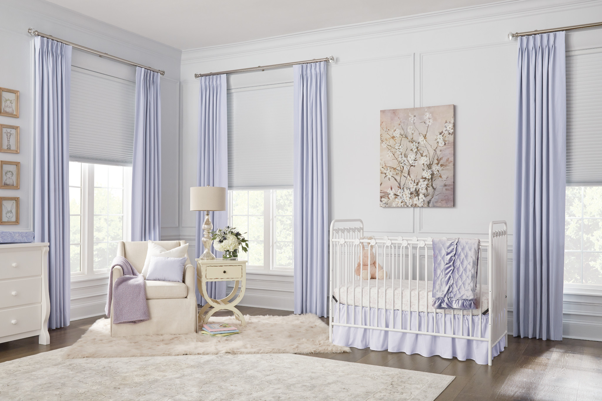 image of nursery with safe window treatments