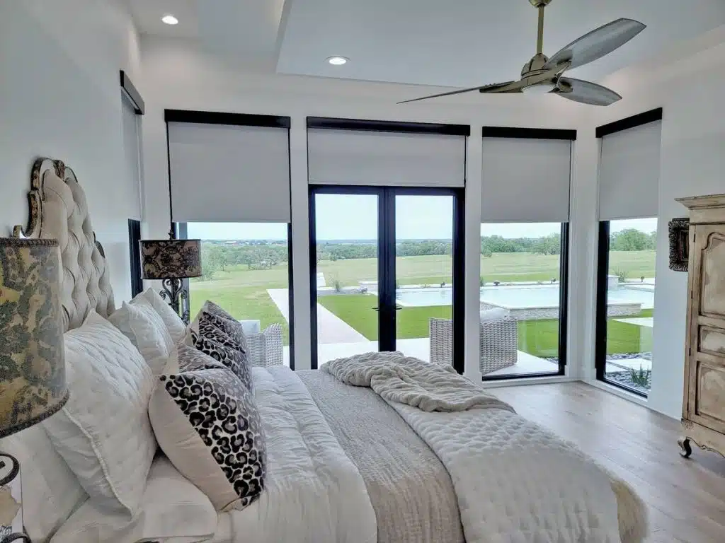 luxury-bedroom-roller-blackout Luxury bedroom with blackout shades for better sleep